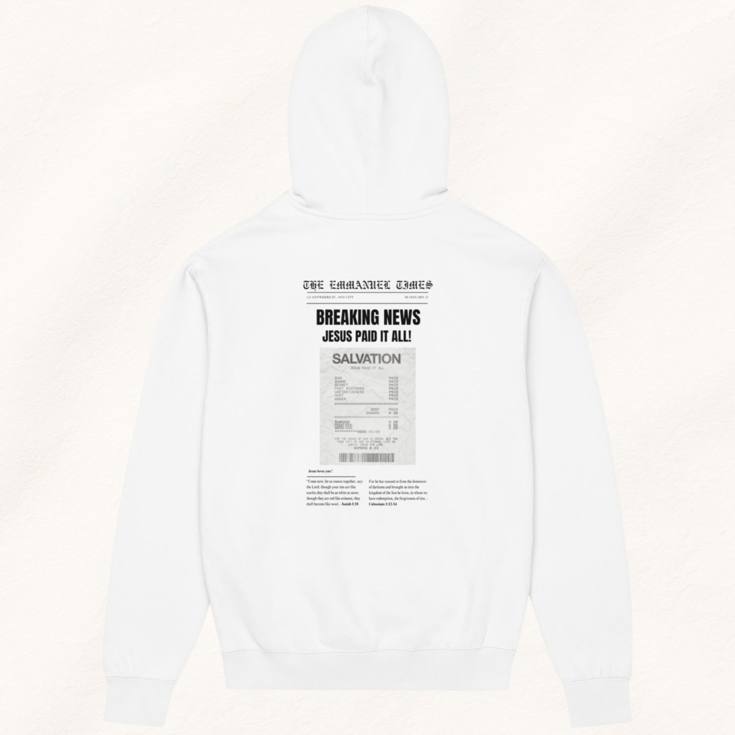 The Emmanuel Times unisex box hoodie
